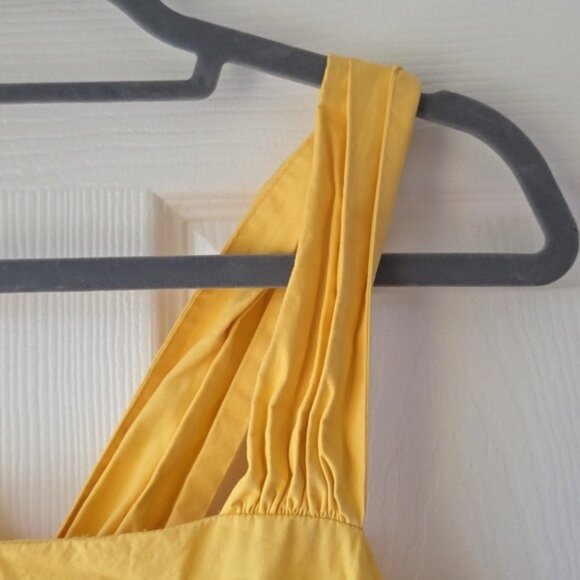 Banana Republic Yellow Tiered Sundress S/M Cotton Classic Summer $120 - Picture 2 of 4